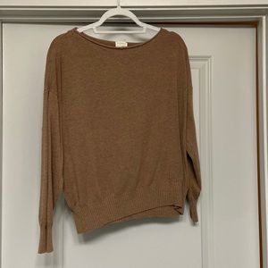 Debut brown large scoop lined sweater, thin material